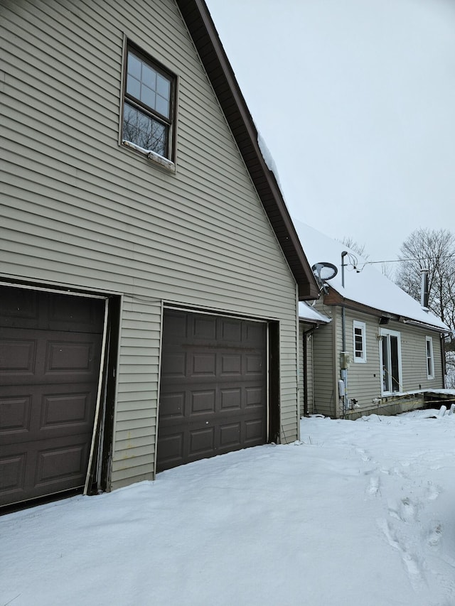 view of snow covered exterior