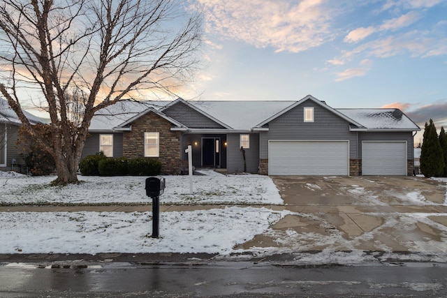 view of front of home featuring a garage