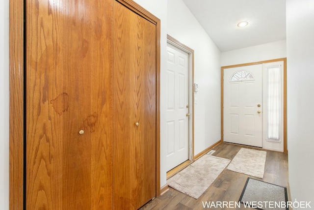 entryway featuring dark hardwood / wood-style flooring