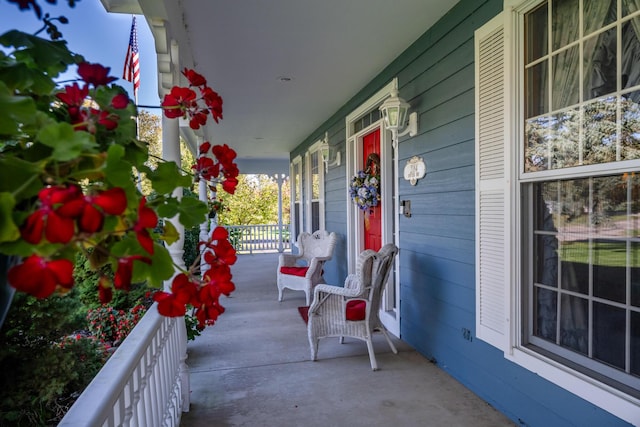 view of patio with a porch