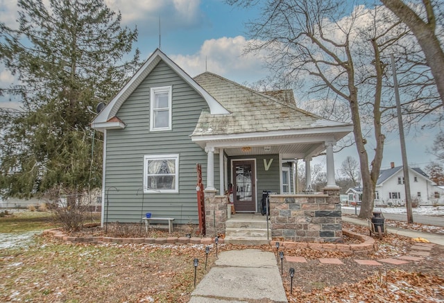 bungalow-style home featuring covered porch