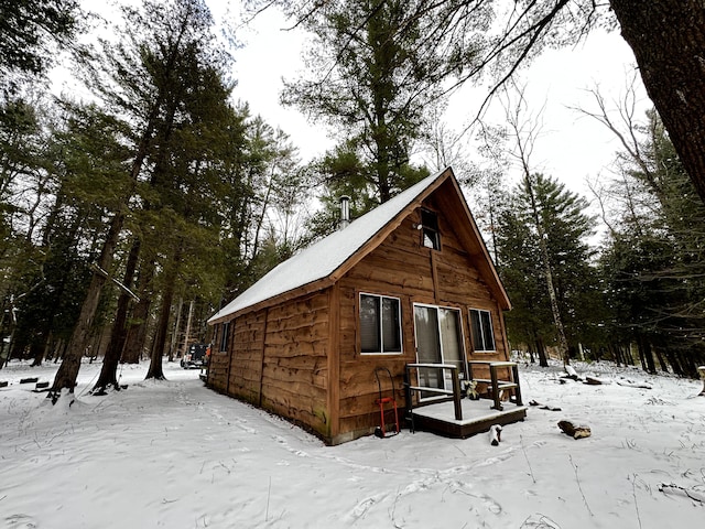 view of snow covered structure