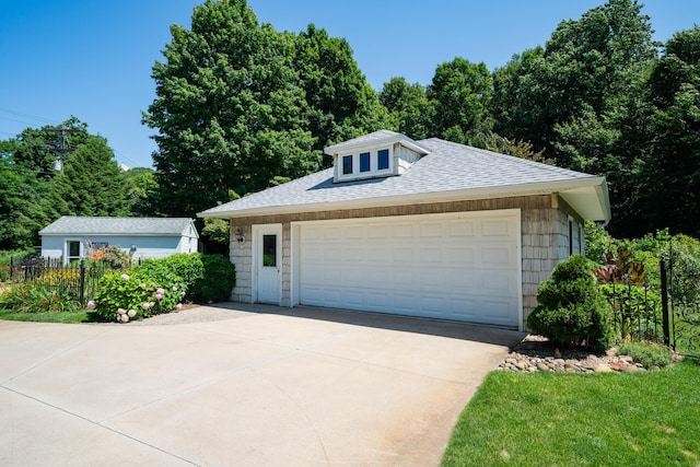 view of garage