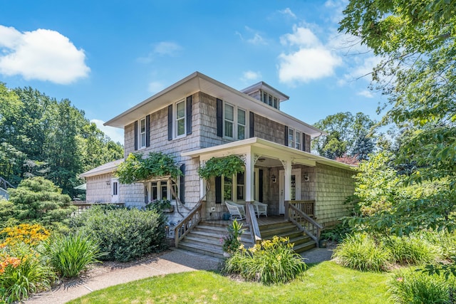 view of front of property with covered porch