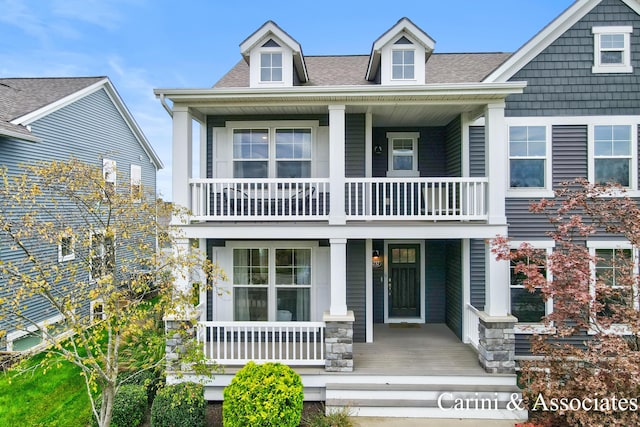 view of front of property featuring a porch