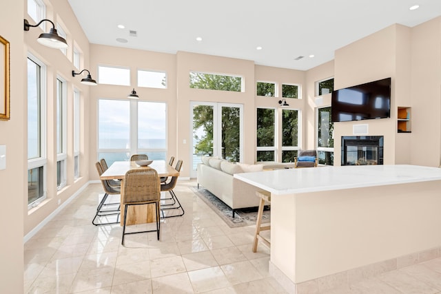 living room featuring french doors