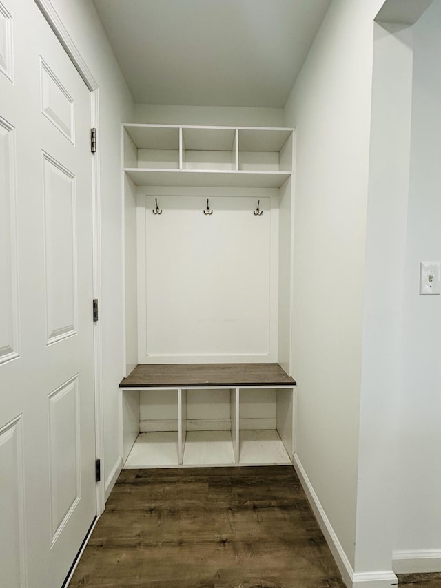 mudroom featuring dark hardwood / wood-style flooring