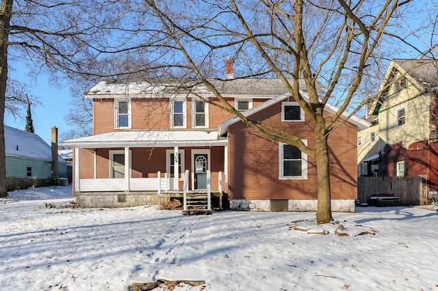 view of front facade featuring a porch