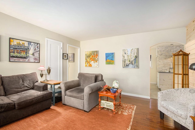 living room featuring hardwood / wood-style flooring