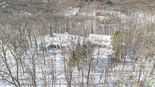 view of snowy aerial view