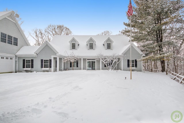 view of snow covered house