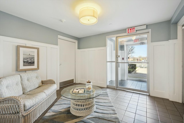 view of tiled living room