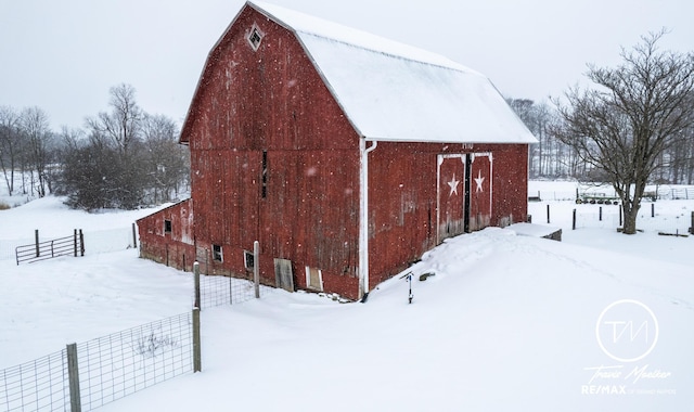 view of snow covered structure