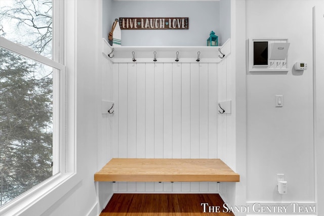 mudroom featuring hardwood / wood-style flooring