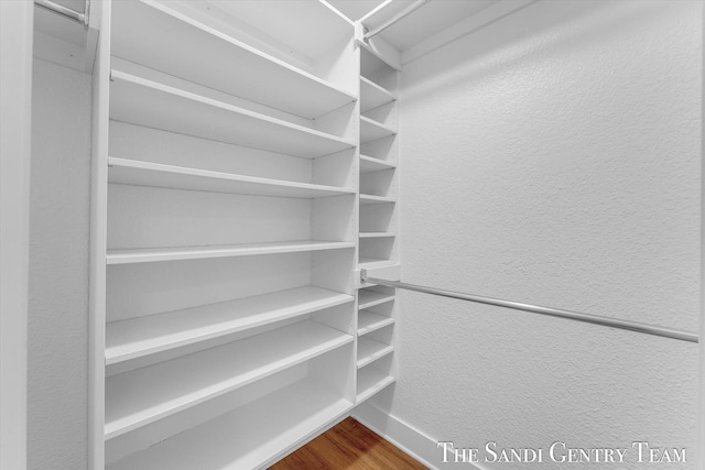 spacious closet with hardwood / wood-style floors