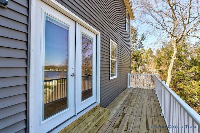 deck featuring french doors