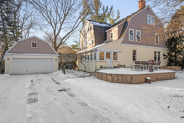 exterior space with a garage