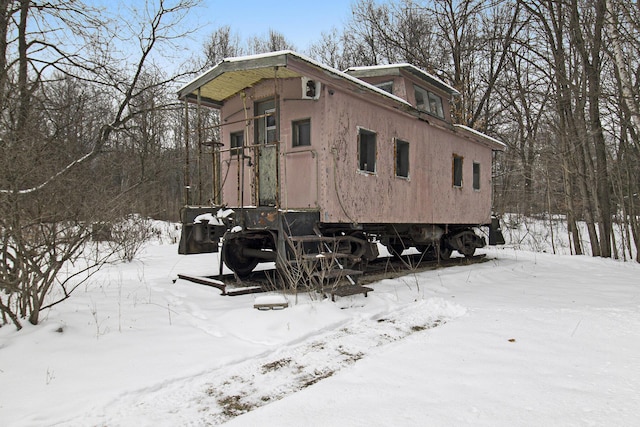 view of snowy exterior