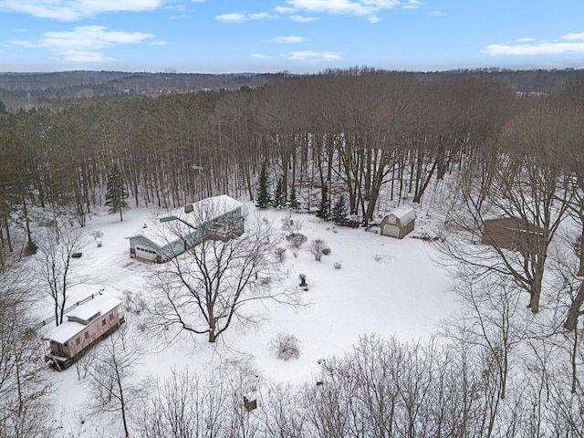 view of snowy aerial view