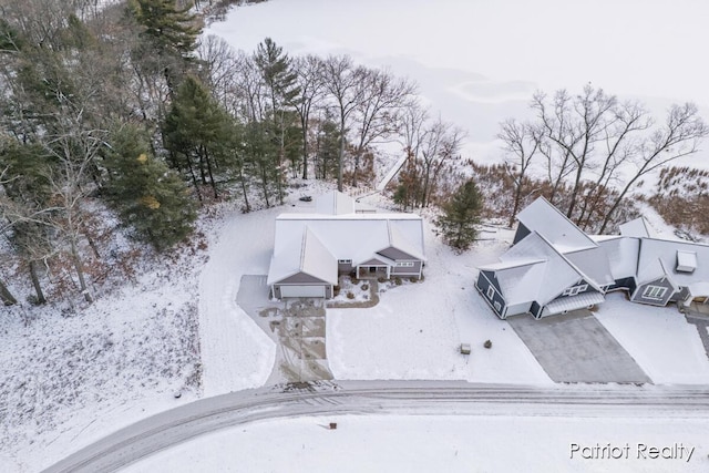 view of snowy aerial view