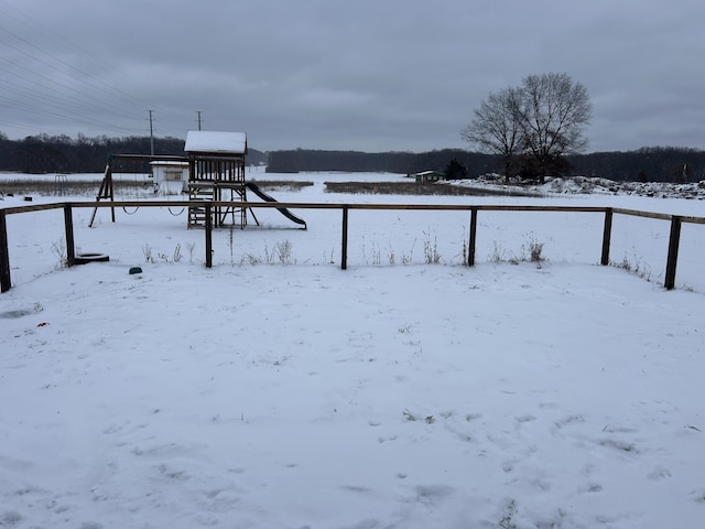 view of snowy yard