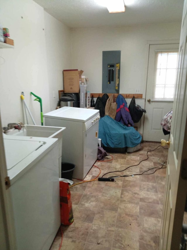 clothes washing area featuring sink and electric panel