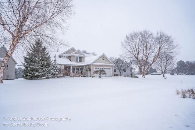 view of front of house with a garage