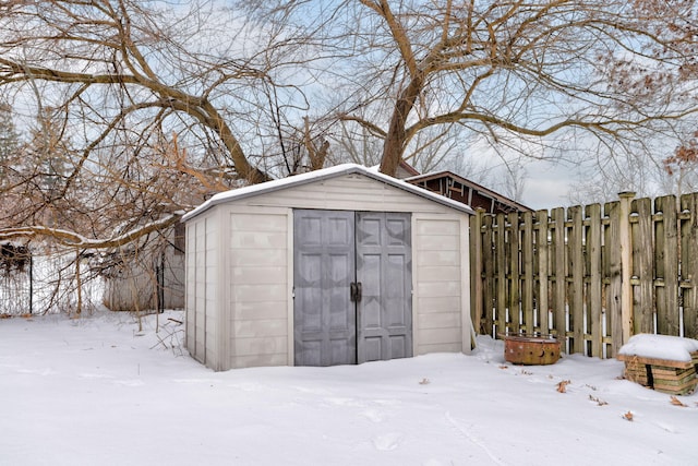 view of snow covered structure