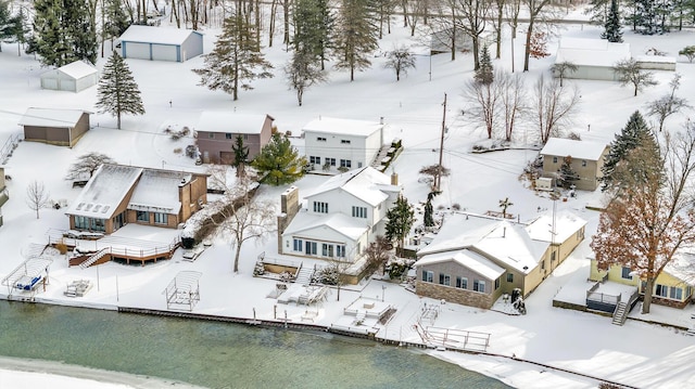 view of snowy aerial view