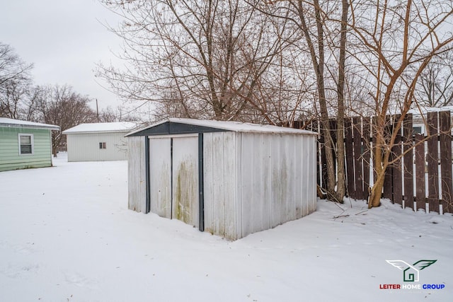 view of snow covered structure