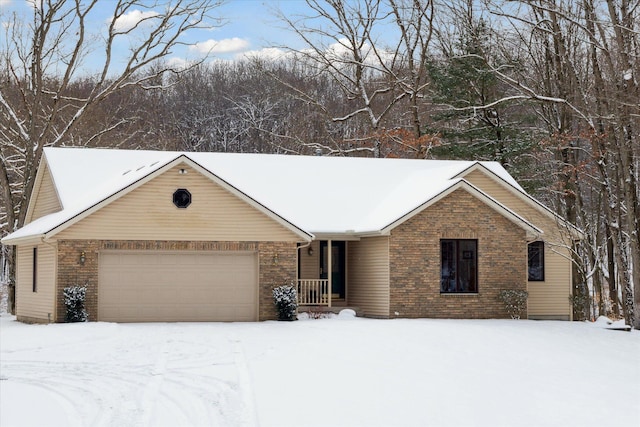 ranch-style home with a garage