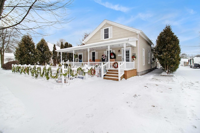 view of front of property with a porch