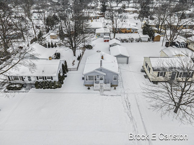 view of snowy aerial view