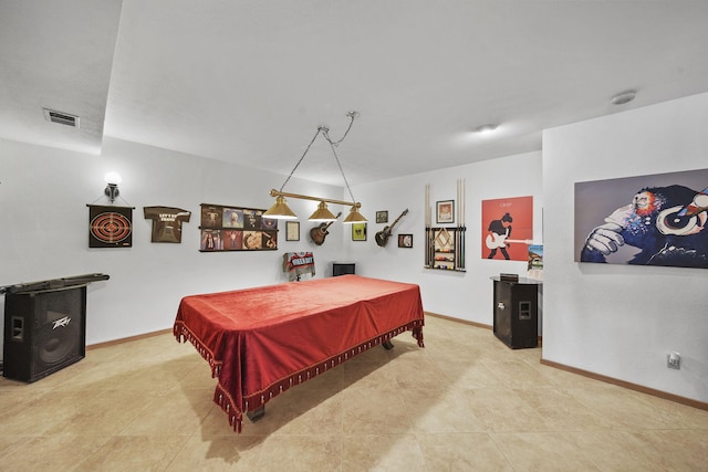 recreation room with pool table