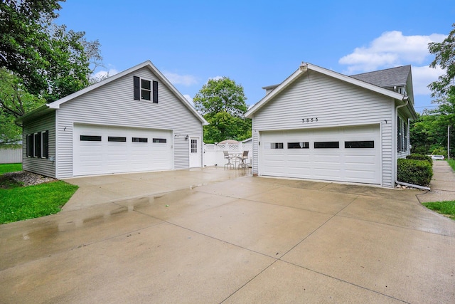 exterior space featuring a garage