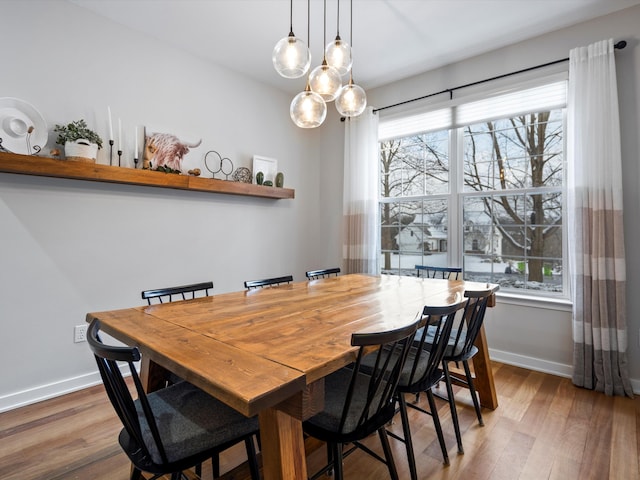 dining room with wood-type flooring