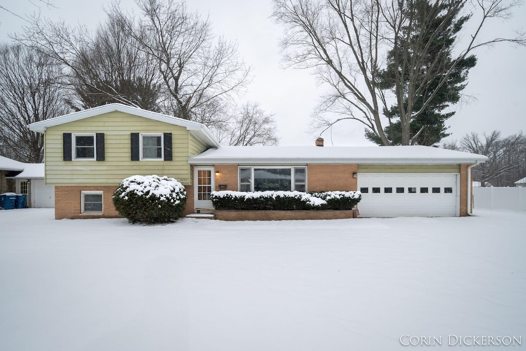 tri-level home with a garage