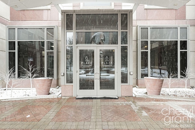 entrance to property with french doors