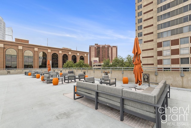 view of patio with an outdoor living space