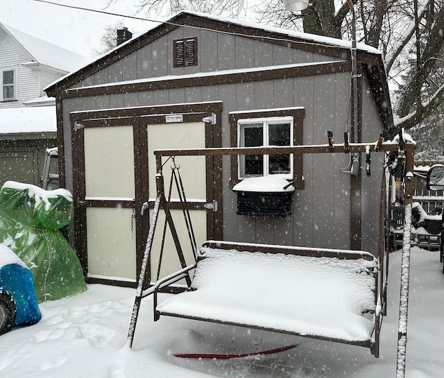 view of snow covered structure