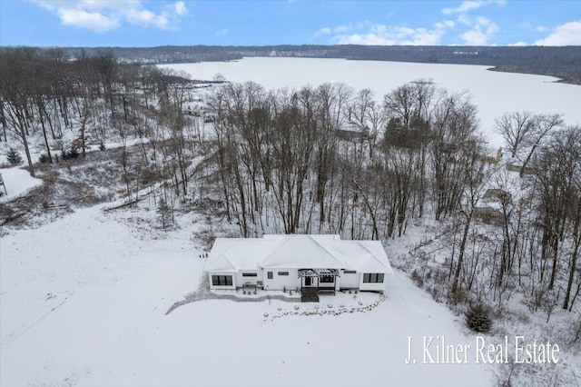 view of snowy aerial view