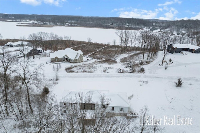 view of snowy aerial view