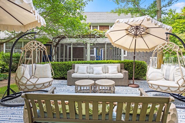 view of patio featuring an outdoor living space