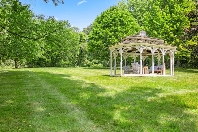 view of yard featuring a gazebo