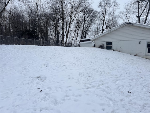 view of snowy yard