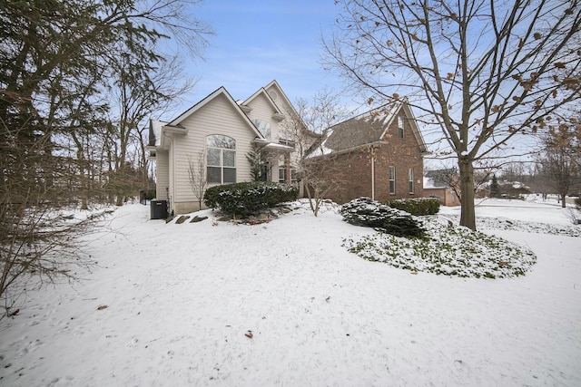 view of front of home with cooling unit