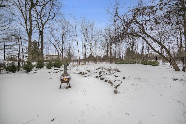 view of snowy yard