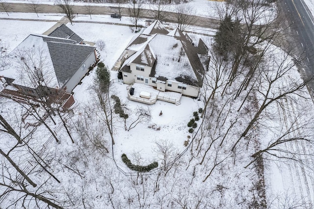 view of snowy aerial view