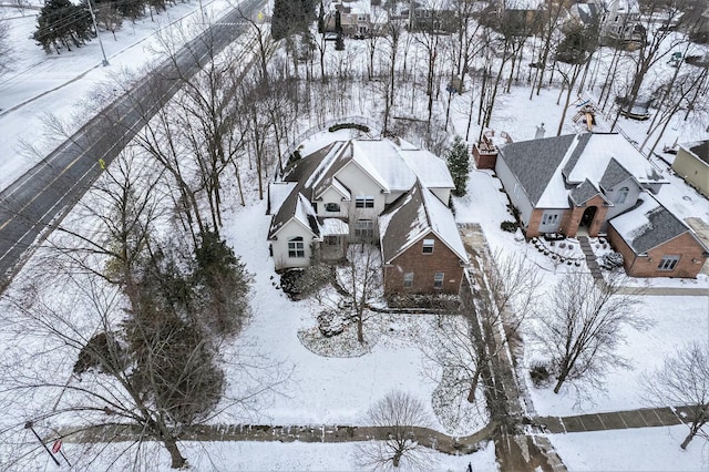 view of snowy aerial view