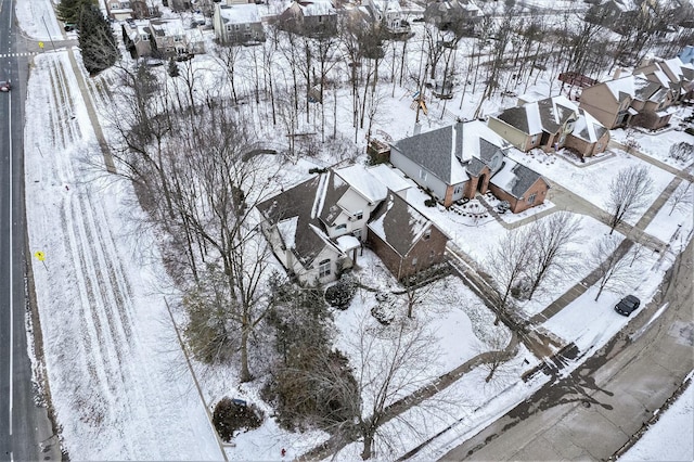 view of snowy aerial view